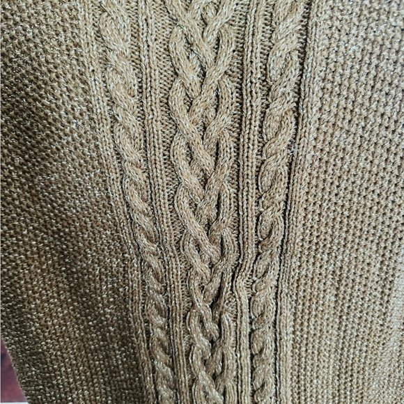 Iconic Ralph Lauren Rope Sparkly Gold Sweater - Picture 2 of 4